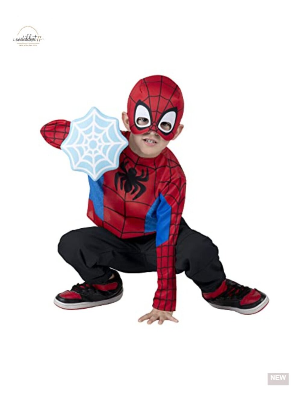 Marvel Spidey Toddler Dress-Up Box Long Sleeve Top Mask Shield 3T-4T